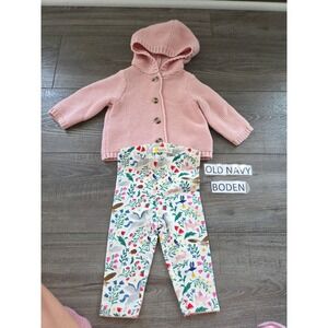 Baby boden/old navy baby girl outfit 3-6 mos